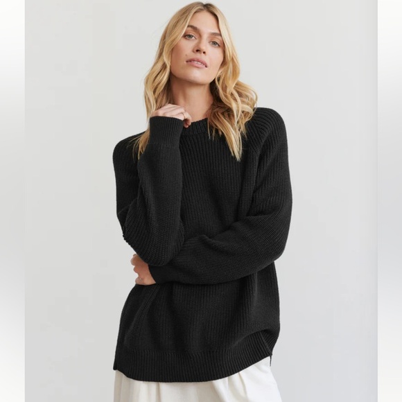 Jenni Kayne Oversized Cotton Fisherman Sweater - M - Picture 1 of 7